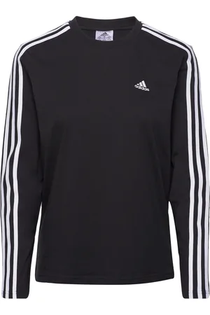 adidas Essentials 3 Stripes Longsleeve T-Shirt Tops T-shirts & Tops Long-sleeved Black