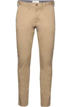 GANT Slim Twill Chinos Bottoms Trousers Chinos Beige