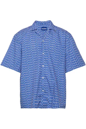 Hugo Blue Eligino Tops Shirts Short-sleeved Blue