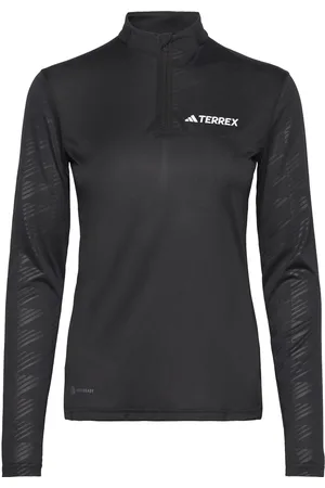 adidas W Mt Half Zi Ls Sport Sport Clothing Sports Tops & T-shirts Sport Long Sleeve Tops Black