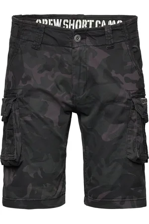 Alpha Industries Crew Short Camo Designers Shorts Cargo Shorts Black