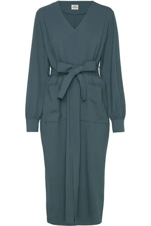 Mads Norgaard Recycled Sportina Gweneth Dress Knelang Kjole Blue