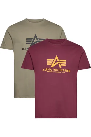 Alpha Industries Basic T 2 Pack Designers T-shirts Short-sleeved Burgundy