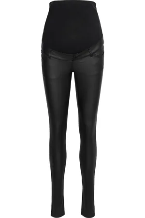 VERO MODA Vmmseven Ss Smooth Coated Pants Noos Bottoms Trousers Slim Fit Trousers Black