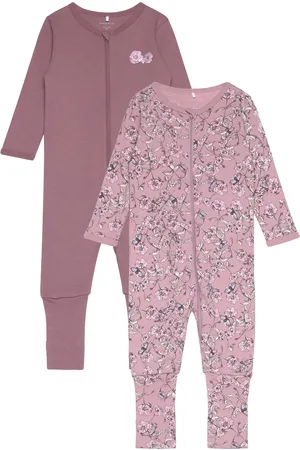 NAME IT Nbfnightsuit 2P Zip Ff Grape Flower Noos Pyjamas Sie Jumpsuit Pink