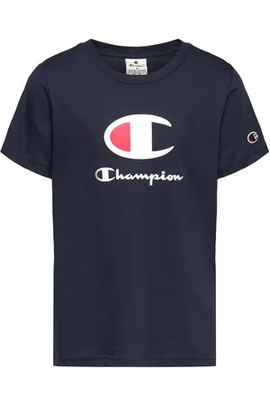 Champion Crewneck T-Shirt Sport T-shirts Short-sleeved Navy