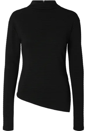 SELECTED Slfganna Ls T-Neck Top Tops T-shirts & Tops Long-sleeved Black