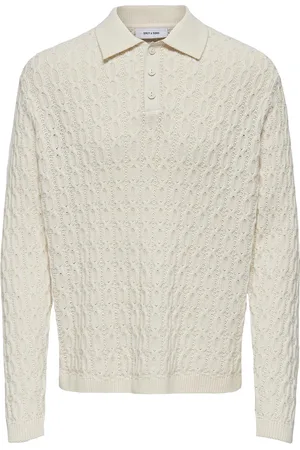 Only & Sons Onsleonard Life Reg 7 Polo Knit Cs Tops Knitwear Long Sleeve Knitted Polos Cream