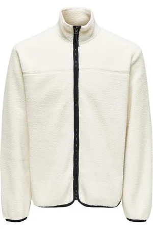 Only & Sons Onsemilio Reg Fullzip Highneck Swt Vd Tops Sweat-shirts & Hoodies Fleeces & Midlayers White