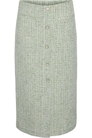 Y.A.S Asara Hmw Midi Skirt Knelangt Skjørt Green