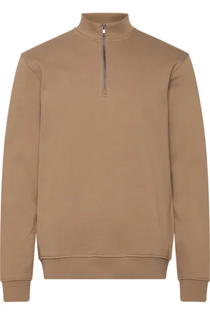 Only & Sons Onsconnor Reg 1/4 Zip Sweat Tops Sweat-shirts & Hoodies Sweat-shirts Brown