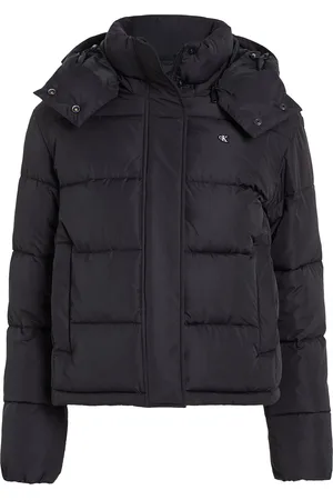 Calvin Klein Matte Monologo Nd Short Puffer Fôret Jakke Black