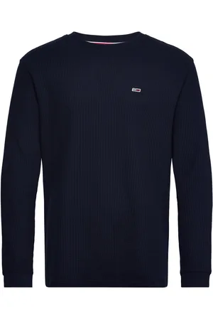 Tommy Hilfiger Tjm Reg Waffle L/S Tee Tops T-shirts Long-sleeved Navy