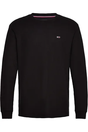 Tommy Hilfiger Tjm Reg Waffle L/S Tee Tops T-shirts Long-sleeved Black