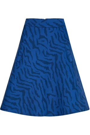 Mads Norgaard Sketch Denim Stelly Skirt Knelang Kjole Blue