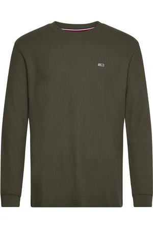 Tommy Hilfiger Tjm Reg Waffle L/S Tee Tops T-shirts Long-sleeved Green