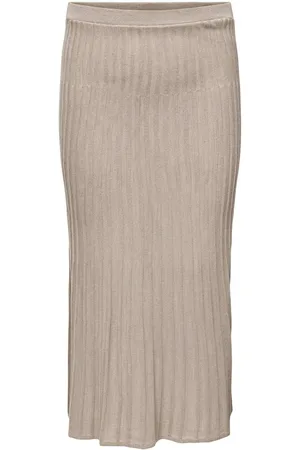 ONLY Cartess Midi Skirt Knt Skirts Knee-length & Midi Skirts Beige