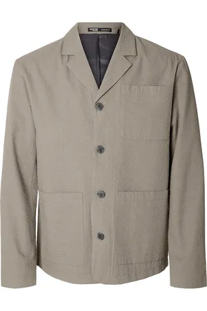 SELECTED Slh-Smith Seersucker Hybrid Blz Tynn Jakke Beige