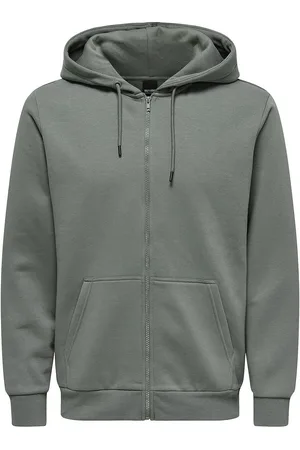 Only & Sons Onsceres Zip Thr. Hoodie Sweat Noos Tops Sweat-shirts & Hoodies Hoodies Grey