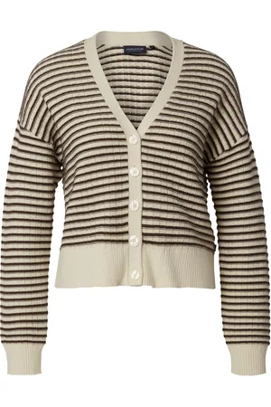 Lexington Selma Cotton/Cashmere Blend Cardigan Tops Knitwear Cardigans Cream