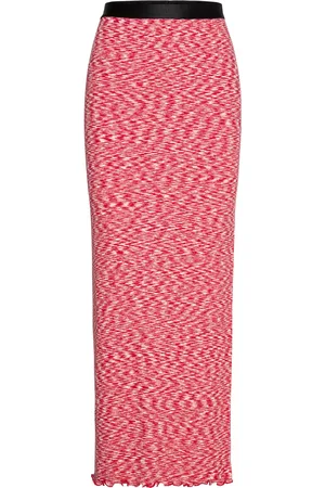 Mads Norgaard 2X2 Cotton Space Maxine Skirt Skirts Maxi Skirts Red