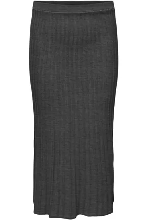 ONLY Cartess Midi Skirt Knt Skirts Knee-length & Midi Skirts Grey