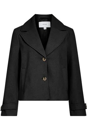 VILA Visolo L/S Short Jacket/Tes Ulljakke Jakke Black