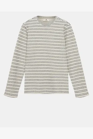 Anerkjendt Aksail Structure Sweat Tops T-shirts Long-sleeved Cream