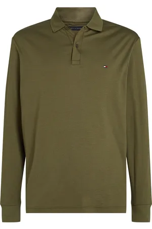 Tommy Hilfiger L/S Liquid Cotton Reg Polo Tops Polos Long-sleeved Green