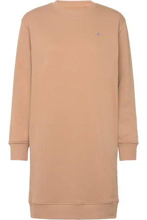 GANT Shield C-Neck Sweat Dress Dresses Sweat-shirt Dresses Beige