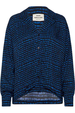 Mads Norgaard Star Henny Shirt Aop Tops Blouses Long-sleeved Blue