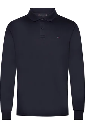 Tommy Hilfiger L/S Liquid Cotton Reg Polo Tops Polos Long-sleeved Navy
