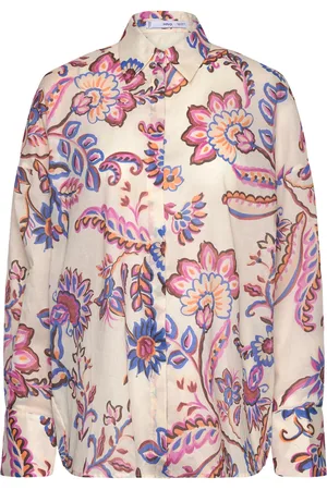 MANGO Flowy Floral Print Shirt Tops Shirts Long-sleeved Multi/patterned
