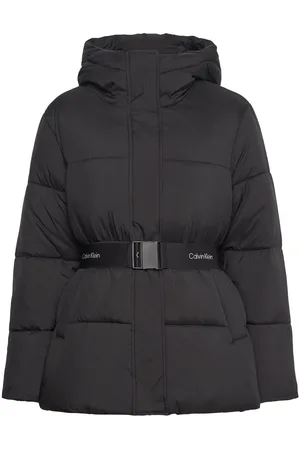 Calvin Klein Logo Belt Short Puffer Fôret Jakke Black
