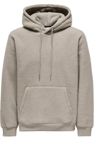 Only & Sons Onsemilio Reg Teddy Hoodie Sweat Vd Tops Sweat-shirts & Hoodies Hoodies Beige