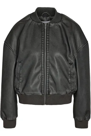 Noisy May Nmdixie Pu L/S Washed Bomber Jacket Skinnjakke Skinnjakke Black