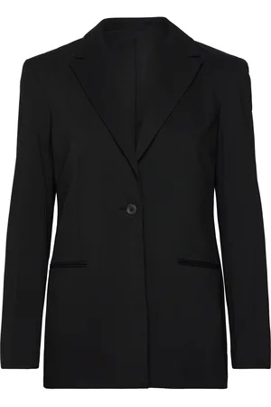 Calvin Klein Ls Soft Crepe Blazer Blazers Single Breasted Blazers Black