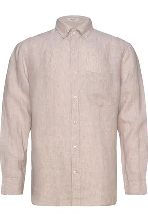 GANT Reg Linen Shirt Tops Shirts Linen Shirts Beige