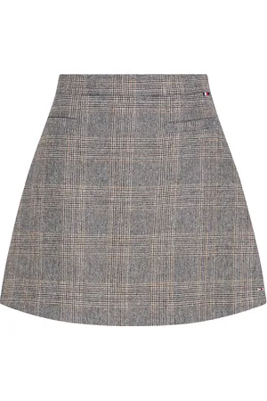 Tommy Hilfiger Wool Mix Check Mini Skirt Skirts Short Skirts Grey