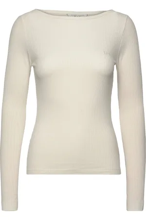 Lee Ls Boat Neck Tee Tops T-shirts & Tops Long-sleeved White