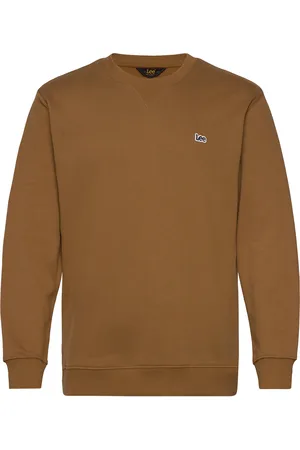 Lee Plain Crew Sws Tops T-shirts Long-sleeved Brown