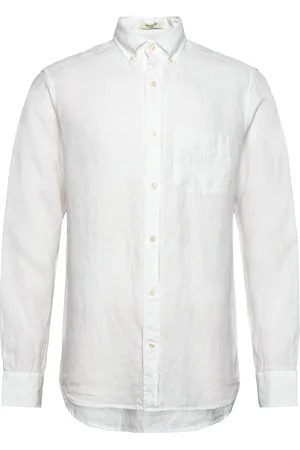 GANT Reg Linen Shirt Tops Shirts Linen Shirts White