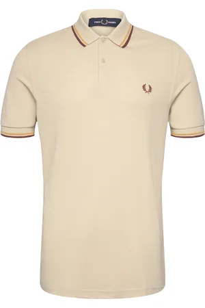 Fred Perry Twin Tipped Fp Shirt Tops Polos Short-sleeved Cream
