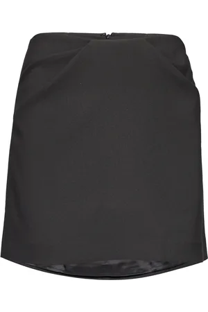 MANGO Pleat Miniskirt Kort Skjørt Black
