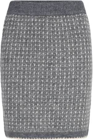 SELECTED Slfsine Short Knit Skirt Skirts Short Skirts Grey