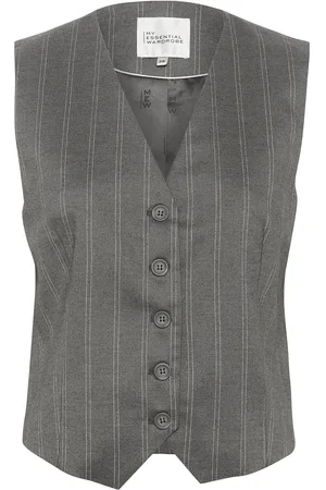 My Essential Wardrobe Titomw Vest Blazers Sleeveless Blazers Grey