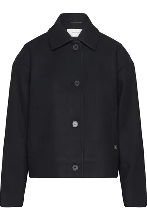 Calvin Klein Short Wool Blend Jacket Ulljakke Jakke Black