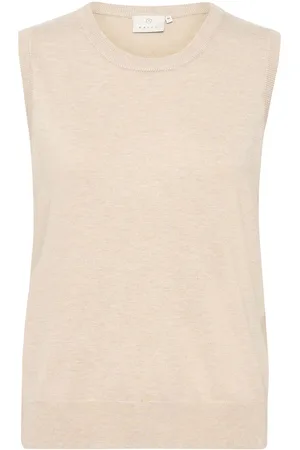 Kaffe Kalizza Knit Slipover Vests Knitted Vests Cream