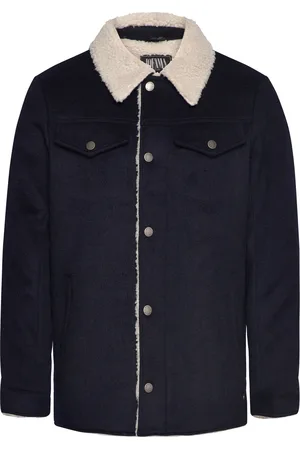 Jofama Harvey Wool Trucker Jacket Tynn Jakke Navy