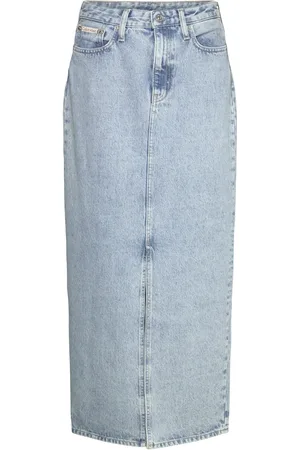 Calvin Klein Maxi Denim Skirt Skirts Maxi Skirts Blue